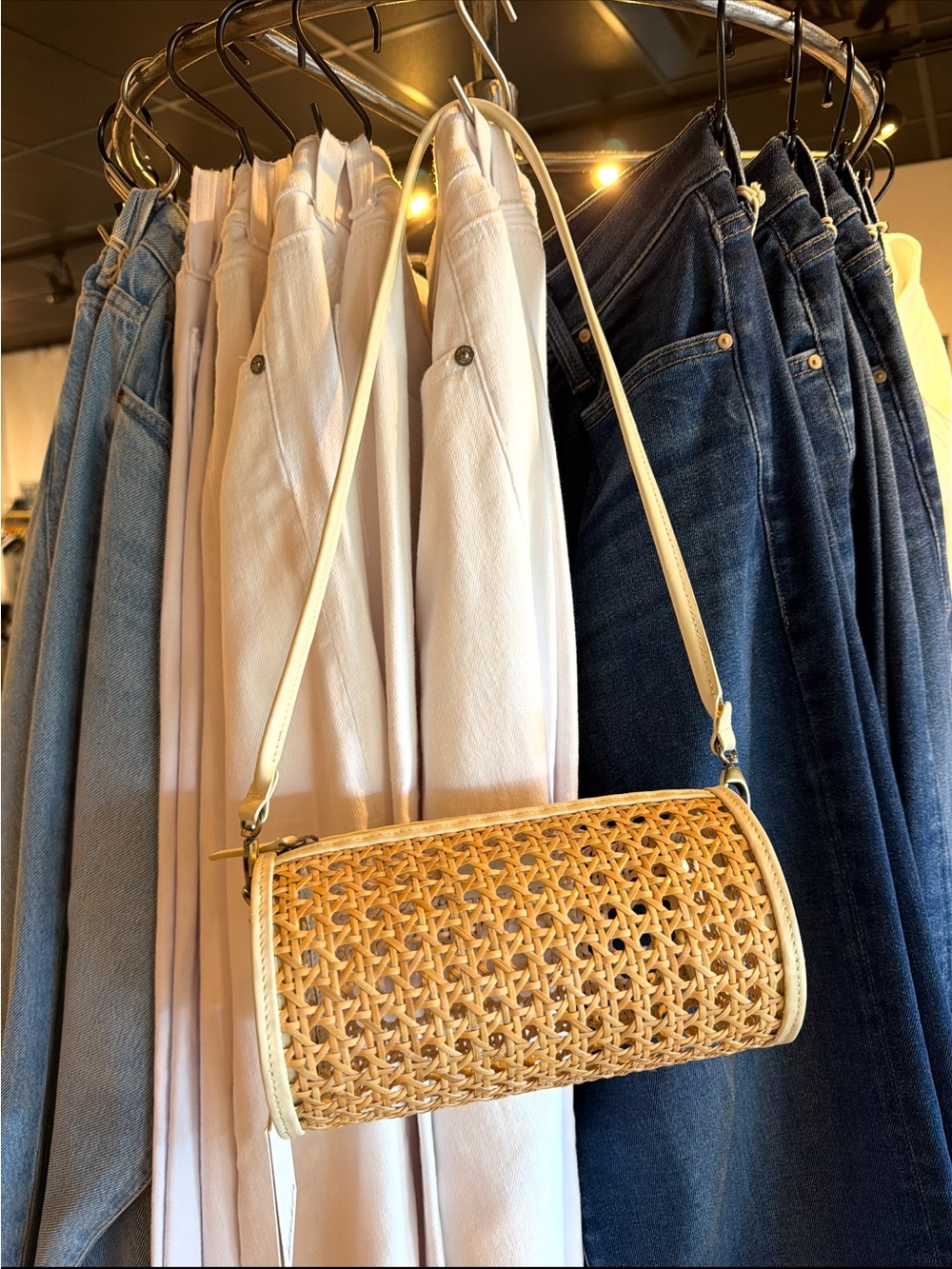 New! Bembien Cream Rattan Lilou Bag - Picture 2 of 2